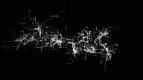 Abstract electricity flow or electronic node and grid line pattern in futuristic Видео 60005240