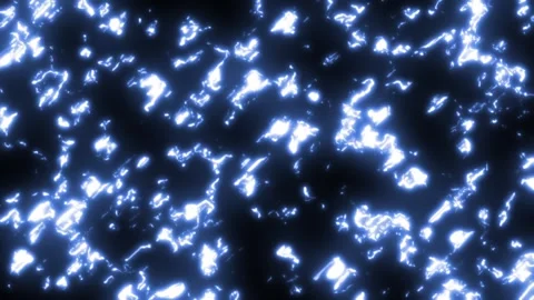Abstract Electrifying Blue Energy Glowing Electric Sparks on Dark Background Stock Footage 341770440