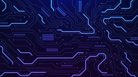 Abstract electronic circuit board for AI technology background Illustrazione stock