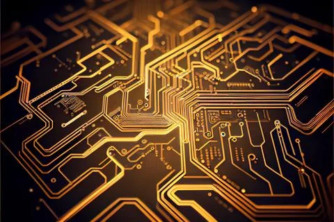 Abstract Electronic Circuit Board Background ai generated art Stock Illustration
