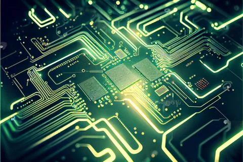 Abstract Electronic Circuit Board Background ai generated art Illustrazione stock