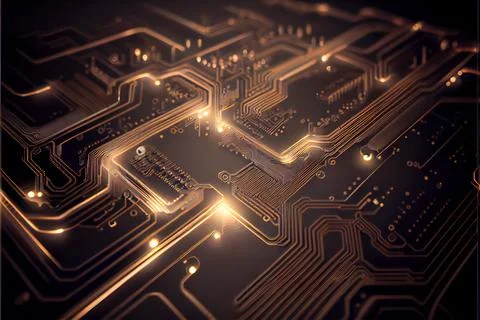 Abstract Electronic Circuit Board Background ai generated art Illustrazione stock