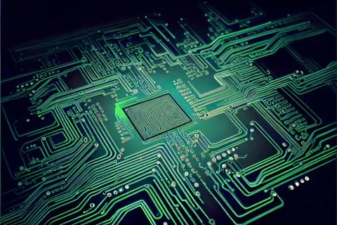 Abstract Electronic Circuit Board Background ai generated art Illustrazione stock