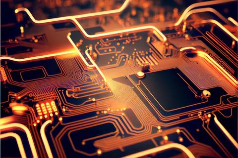 Abstract Electronic Circuit Board Background ai generated art Illustrazione stock
