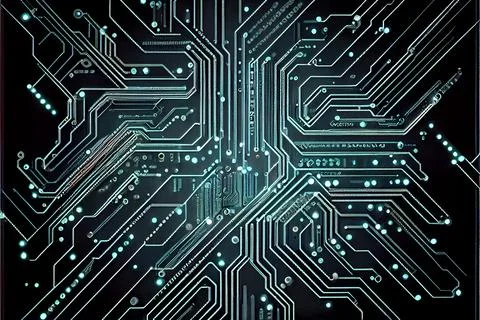 Abstract Electronic Circuit Board Background ai generated art Stock Illustration