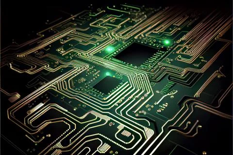 Abstract Electronic Circuit Board Background ai generated art Illustrazione stock
