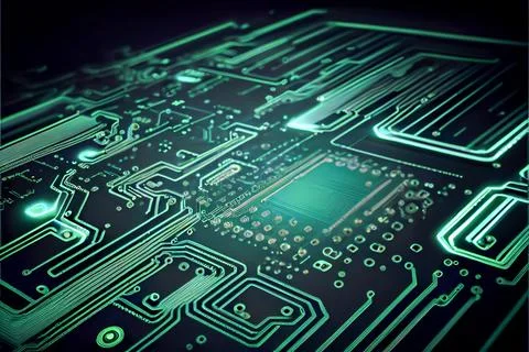 Abstract Electronic Circuit Board Background ai generated art Stock Illustration