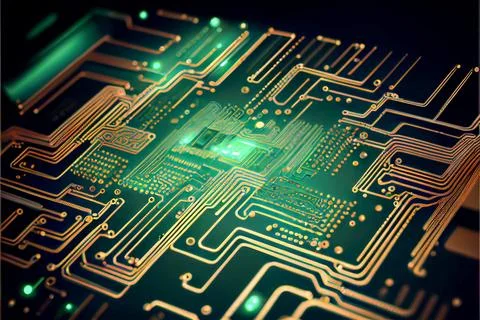 Abstract Electronic Circuit Board Background ai generated art Stock Illustration
