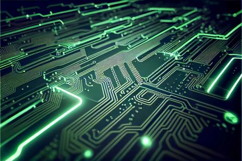 Abstract Electronic Circuit Board Background ai generated art Illustrazione stock