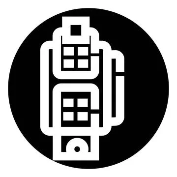 Abstract electronic circuit board with components icon Ilustración de archivo