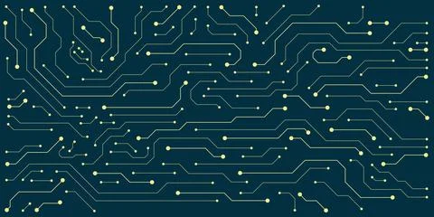 Abstract electronic circuit board texture on dark background イラスト素材