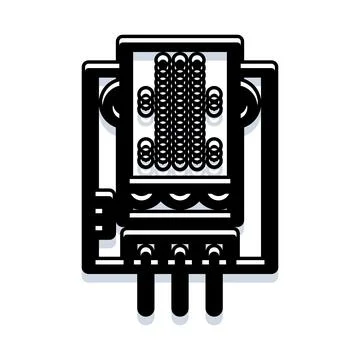 Abstract electronic component line art illustration Illustrazione stock