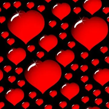 Abstract elegance black background with hearts Stock Illustration