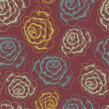 Abstract Elegance Seamless pattern with floral background - Vector Stock Illustration