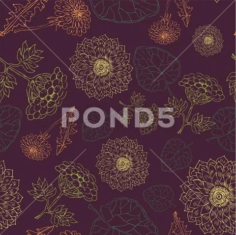 Abstract Elegance Seamless pattern with floral background Stock Illustration