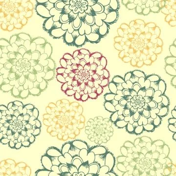 Abstract Elegance Seamless pattern with floral Stock Illustration