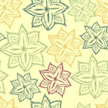 Abstract Elegance Seamless pattern with floral Stock Illustration