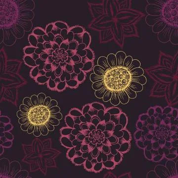 Abstract Elegance Seamless pattern with floral 스톡 일러스트