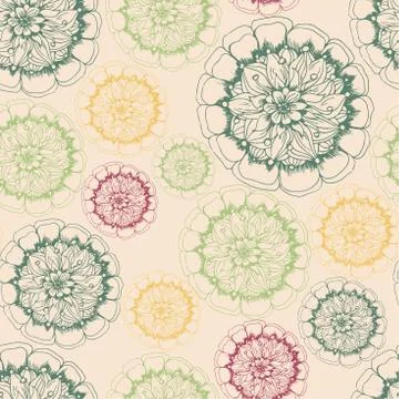 Abstract Elegance Seamless pattern with floral イラスト素材