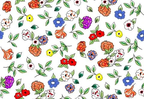 Abstract elegance seamless pattern with floral on white background. Ready for te Stock Illustration
