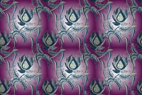 Abstract elegance seamless pattern with floral background. Raster Nice fabric pa Stockillustratie