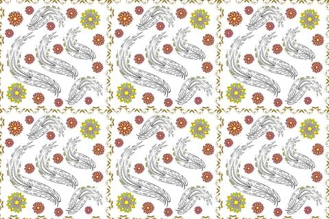 Abstract elegance seamless pattern with floral background. Nice fabric pattern. イラスト素材