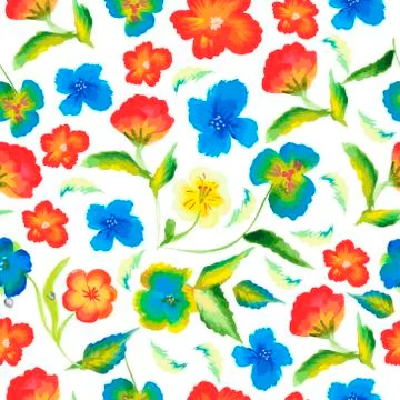 Abstract elegance spring seamless pattern with watercolour floral background Stock Illustration