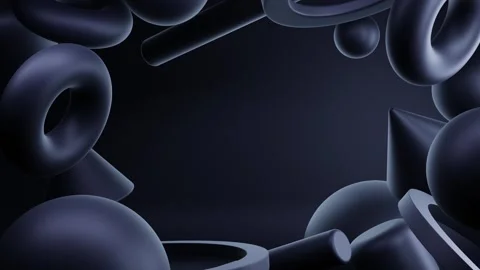 Abstract elegant 3d background with black geometric shapes Stock Footage 249379996