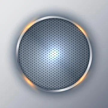 Abstract elegant circle metallic round silver frame on white background. Stock Illustration