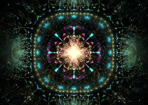 Abstract Elegant Filigreed  Pattern Arabesque Background - Fractal Art Stock Illustration