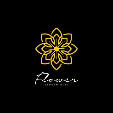 Abstract elegant flower logo icon vector design Stock Illustration