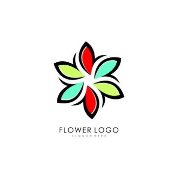 Abstract elegant flower logo icon vector design Stock Illustration