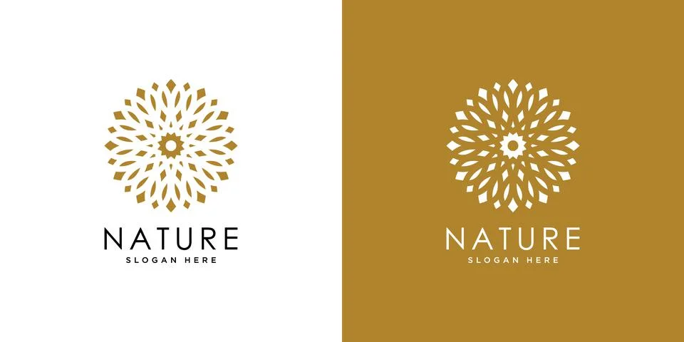 Abstract elegant flower logo icon vector design Stock Illustration