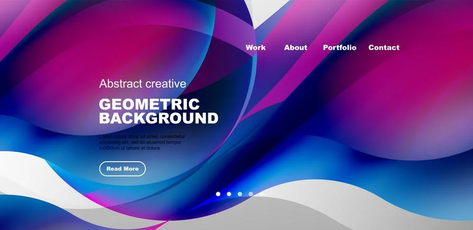 Abstract elegant flowing shapes background, fluid gradient colors. Template for Stock Illustration