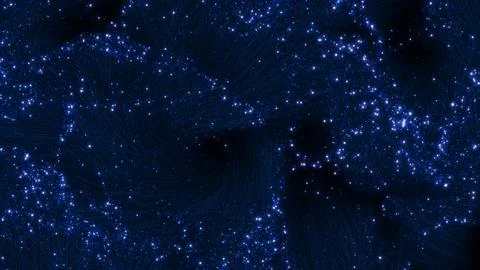 Abstract Elegant Glowing Blue Optical Fibers Loop Background Stock Illustration
