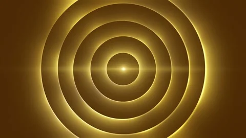 Abstract elegant gold concentric circles radiating Video stock 345972849