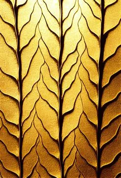 Abstract elegant golden leaves pattern Stock Illustration