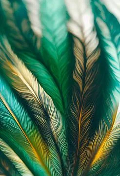 Abstract elegant green feather pattern Stock Illustration