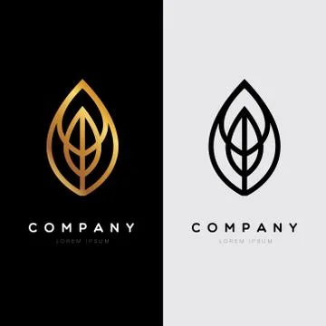 Abstract Elegant Leave Shape Logo Sign Symbol Icon Stock Illustration