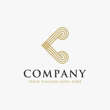 Abstract elegant letter C logo, K logo icon vector template Stock Illustration
