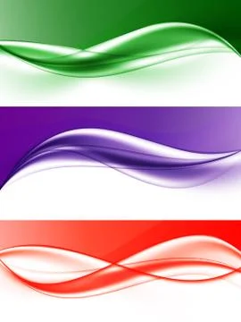 Abstract elegant light wavy lines set Stock Illustration