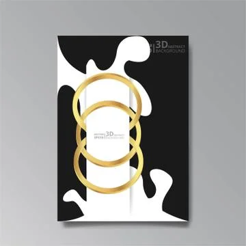 Abstract elegant luxury background, three gold rings, chain, golden jewelry,  Stock Illustration