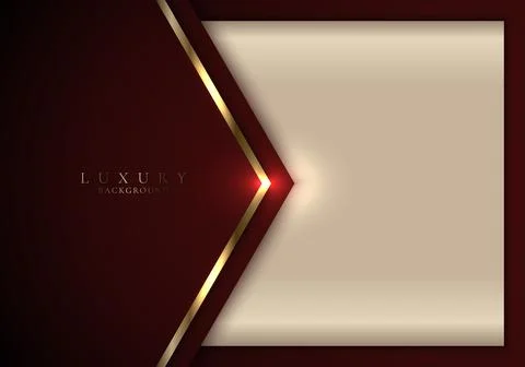 Abstract elegant modern template design 3D red and gold arrow with lighting o Illustrazione stock