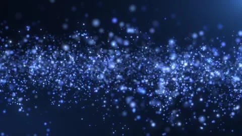 Abstract elegant particles on a dark background. Flying luminous points Stock Footage 258643399