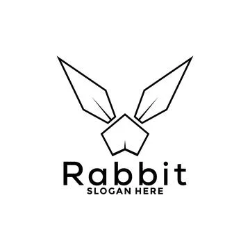Abstract Elegant Rabbit or Bunny vector logo template and Rabbit icon design Stock Illustration