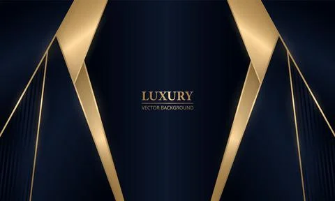 Abstract elegant realistic dark blue and gold luxury background. Illustrazione stock