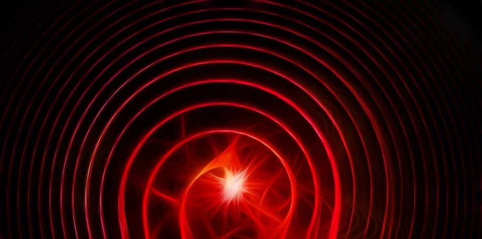 Abstract elegant red circles with lightning 스톡 일러스트