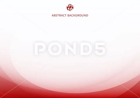 Abstract elegant red light curve template on white background with copy space Stock Illustration