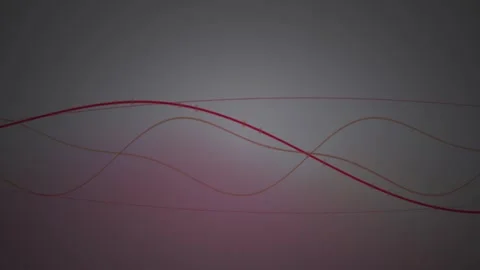 Abstract elegant red wave lines flowing gently on dark background animation. Stock Footage 346327056