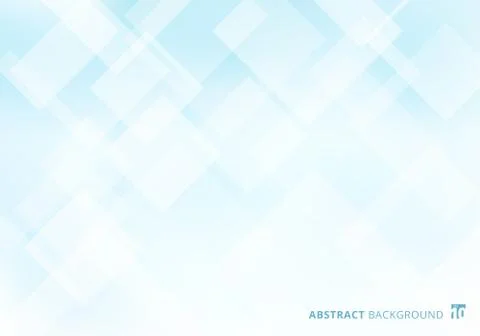 Abstract elegant squares shapes pattern overlay layer geometric white and blu Stock Illustration